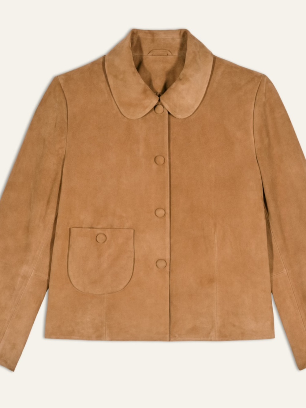 Ba&sh Mila ‘Camel’ Suede Button-Front Jacket 1 (SMALL)